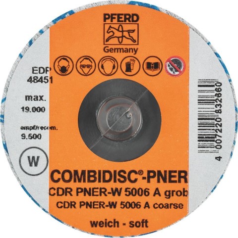 PFERD COMBIDISC NON-WOVEN DISC SILI CARB 50MM FINE PNER SOFT